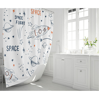Шторка для ванной FIXSEN Design FX-2508 200х180см белый
