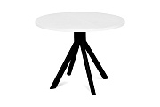 Кухонный стол раскладной AERO 100х100х74см закаленное стекло/сталь White Glass