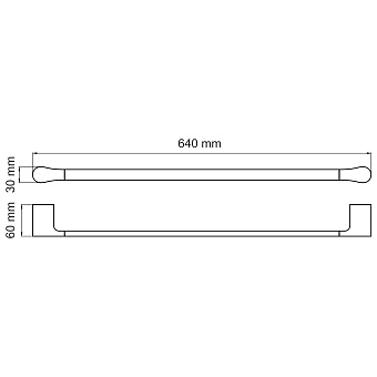 Полотенцедержатель WASSERKRAFT Elbe K-7200 K-7230 чёрный 64см