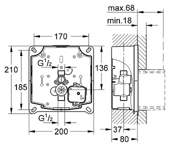 Панель смыва GROHE Tectron 37321001 серый