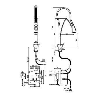 Смеситель для кухни Paini Hybrid HKPA557TKKM гибкий излив сталь