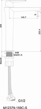 Смеситель для раковины Maxonor PL1185-7 чёрный