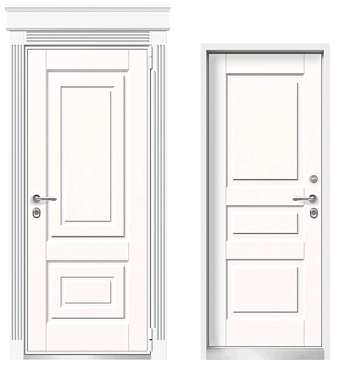 Входная дверь PORTALLE коттедж TermoWood 880х2050мм Ral 9003\Ral 9003 правая