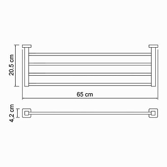 Полотенцедержатель WASSERKRAFT Lippe K-6500 K-6511 хром 65см