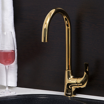 Смеситель для кухни WASSERKRAFT Sauer 7107 поворотный излив золото