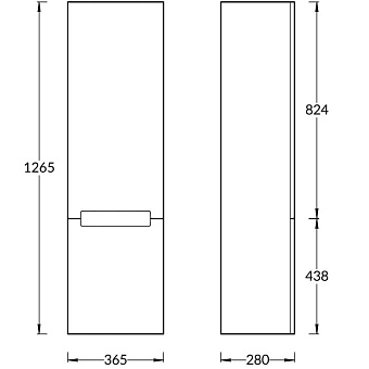 Пенал подвесной KERAMA MARAZZI Buongiorno Plus BGP.130.WHT 28х36,5х126,5см белый глянцевый/дуб кантри