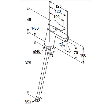 Смеситель для раковины KLUDI Pure Easy 370280565 хром