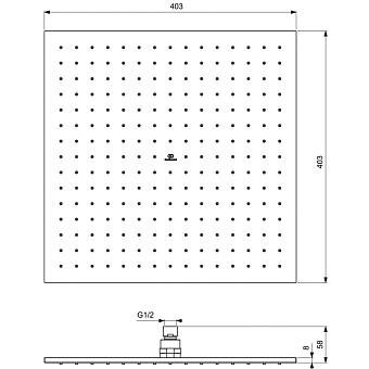Верхний душ IDEAL STANDARD IDEALRAIN A5806A5 magnetic grey