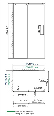 Угловое ограждение WASSERKRAFT Dinkel 58R06 200х120см стекло прозрачное
