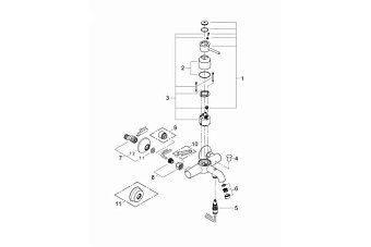 Смеситель для ванны GROHE BauClassic 32865000 хром