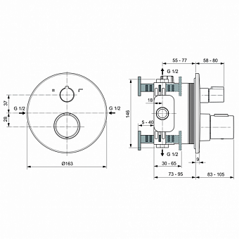 Смеситель для душа IDEAL STANDARD Ceratherm A5814A2 Brushed Gold