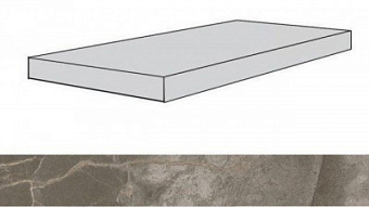 Плитка для ступеней Atlas Concord Россия Allure 620070001761 Grey Beauty Scalino Angolare Sx 33х160см 0,528кв.м. матовая
