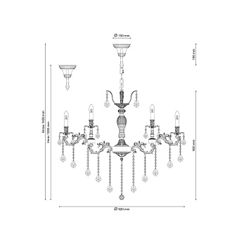 Люстра подвесная Lucia Tucci BARLETTA 122.12.6 cream white 1080Вт 18 лампочек E14