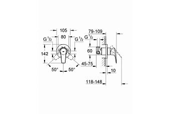 Смеситель для душа GROHE BauFlow 29046000 хром
