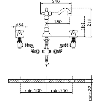 Смеситель для раковины Huber Croisette CS00106021 хром