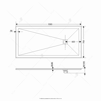 Душевой поддон RGW Stone Tray 16152715-02 ST-G 150х70см