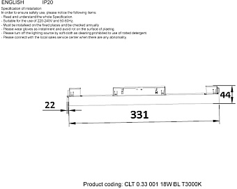 Магнитный трековый светильник CRYSTAL LUX SPACE CLT 0.33 001 18W BL T3000K 18Вт LED чёрный