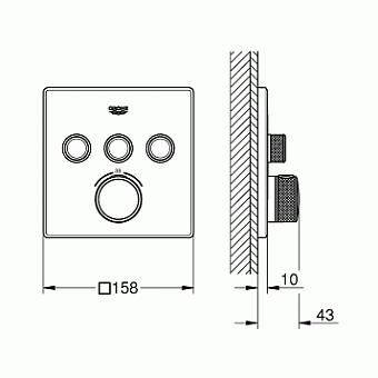 Смеситель для душа GROHE Grohtherm SmartControl 29126000 хром