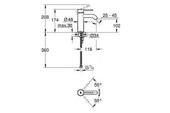 Смеситель для раковины GROHE Essence New 23590GL1 Холодный рассвет