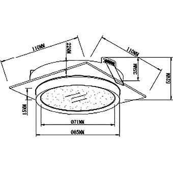 Светильник точечный встраиваемый Maytoni Hoop DL086-GX53-SQ-WB 15Вт GX53