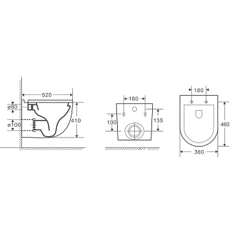 Унитаз подвесной Azario Fora AZ-0017 E-R безободковый с микролифтом