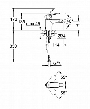 Смеситель для биде GROHE Eurosmart Cosmopolitan 32840000 хром