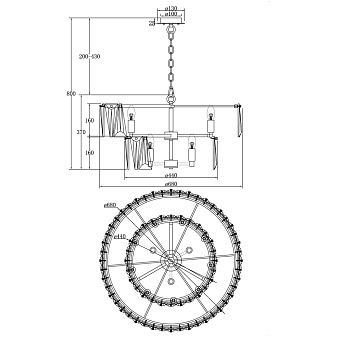 Светильник подвесной Maytoni Puntes MOD043PL-12CH 40Вт E14