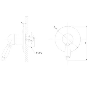 Смеситель для душа CAPRIGO ADRIA-UNO METAL EDITION 02M-550-vot бронза