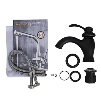 Смеситель для раковины Maxonor MN1076-7 чёрный