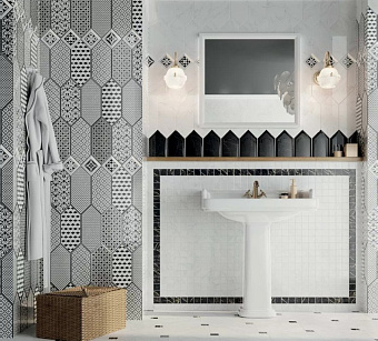 Декор KERAMA MARAZZI Келуш TOC005 белый/чёрный 9,8х9,8см 0,259кв.м.