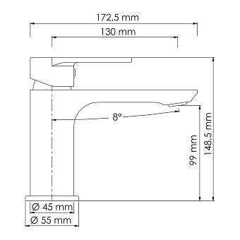 Смеситель для раковины WASSERKRAFT Elbe 7403 чёрный