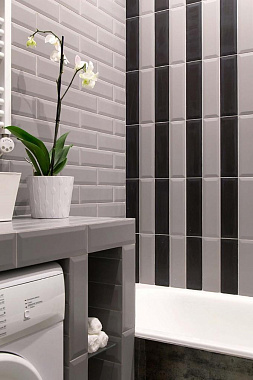 Настенная плитка KERAMA MARAZZI 9002 черный 8,5х28,5см 0,97кв.м. матовая