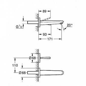 Смеситель для раковины GROHE Eurodisc joy 19968000 хром