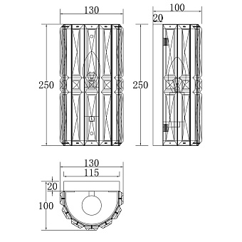 Светильник настенный Maytoni Facet MOD094WL-01CH 60Вт E14