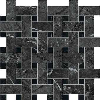 Керамическая мозаика Atlas Concord Италия Marvel Dream AOVK Grigio Intenso Basket Weave Matt 30,5х30,5см 0,558кв.м.