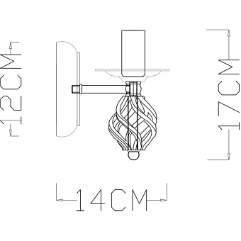 Светильник настенный Arte Lamp CARTWHEEL A4550AP-1CK 60Вт E14