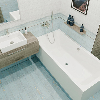 Матовый керамогранит Global Tile Calypso GT GT405VG голубой 15х60см 1,35кв.м.