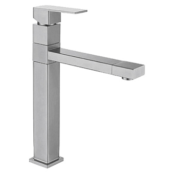 Смеситель для кухни MELANA Cubo 610203 поворотный излив сатин