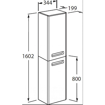 Пенал подвесной ROCA Gap ZRU9302884 Л 20х34,4х160см белый