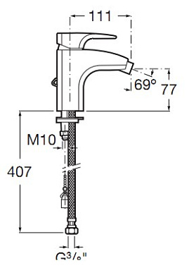 Смеситель для биде ROCA Thesis 7.5A60.5.0C0.0 хром