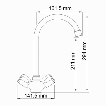 Смеситель для кухни WASSERKRAFT Amper 2907 поворотный излив хром