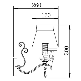 Светильник настенный Maytoni Bird ARM013-01-W 40Вт E14