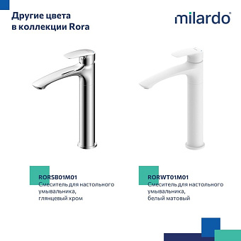 Смеситель для раковины MILARDO Rora RORBL01M01 чёрный матовый