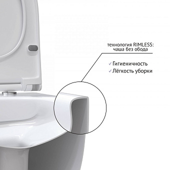 Унитаз подвесной BERGES EGO 082122 безободковый с микролифтом
