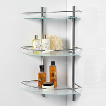 Полка в ванную угловая WASSERKRAFT Ammer K-3733 3-ярусная 31х31см хром