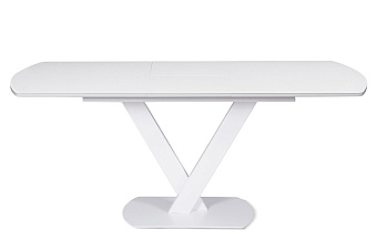 Кухонный стол раскладной AERO 80х140х75см закаленное стекло White Glass