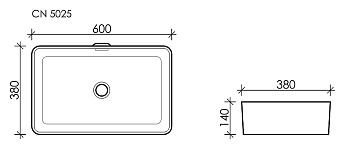 Раковина накладная Ceramica Nova ELEMENT CN5025 60х38см