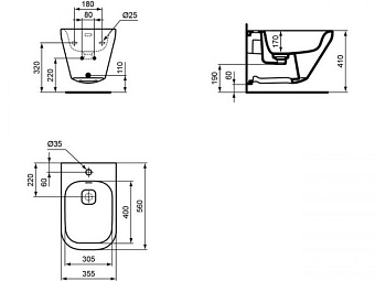Биде подвесное IDEAL STANDARD TONIC II K523601