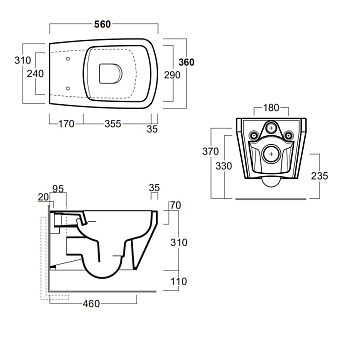 Унитаз подвесной SIMAS Vignoni VI18 cemento matt безободковый без сиденья
