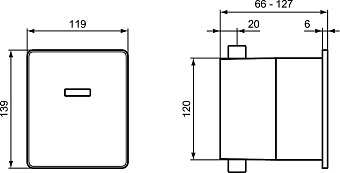 Панель смыва IDEAL STANDARD PROSYS SEPTA PRO P0114AA chrome